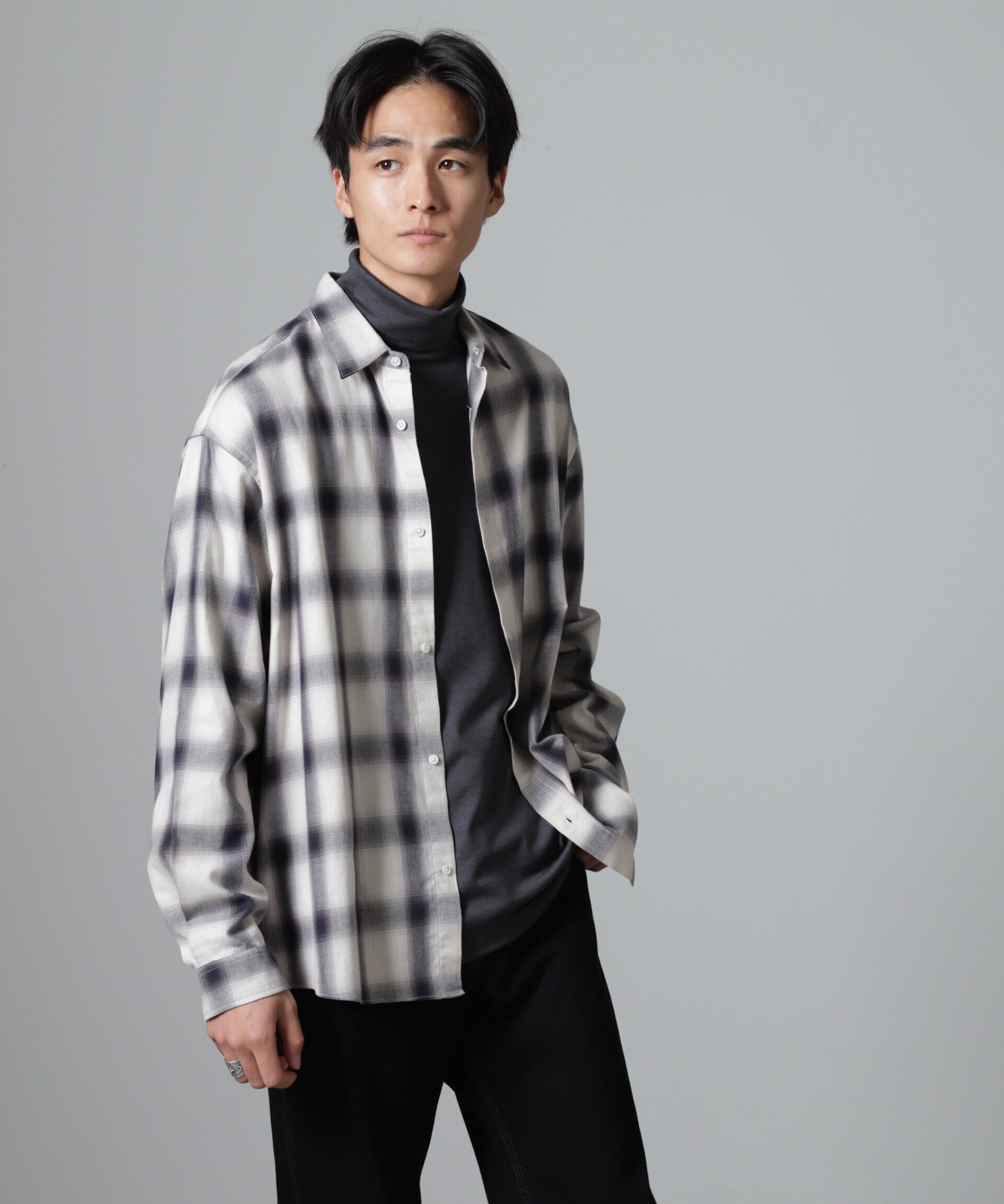 nano･universe「ツイルソフトオンブレチェックシャツ」|シャツ・ブラウス|パターン21