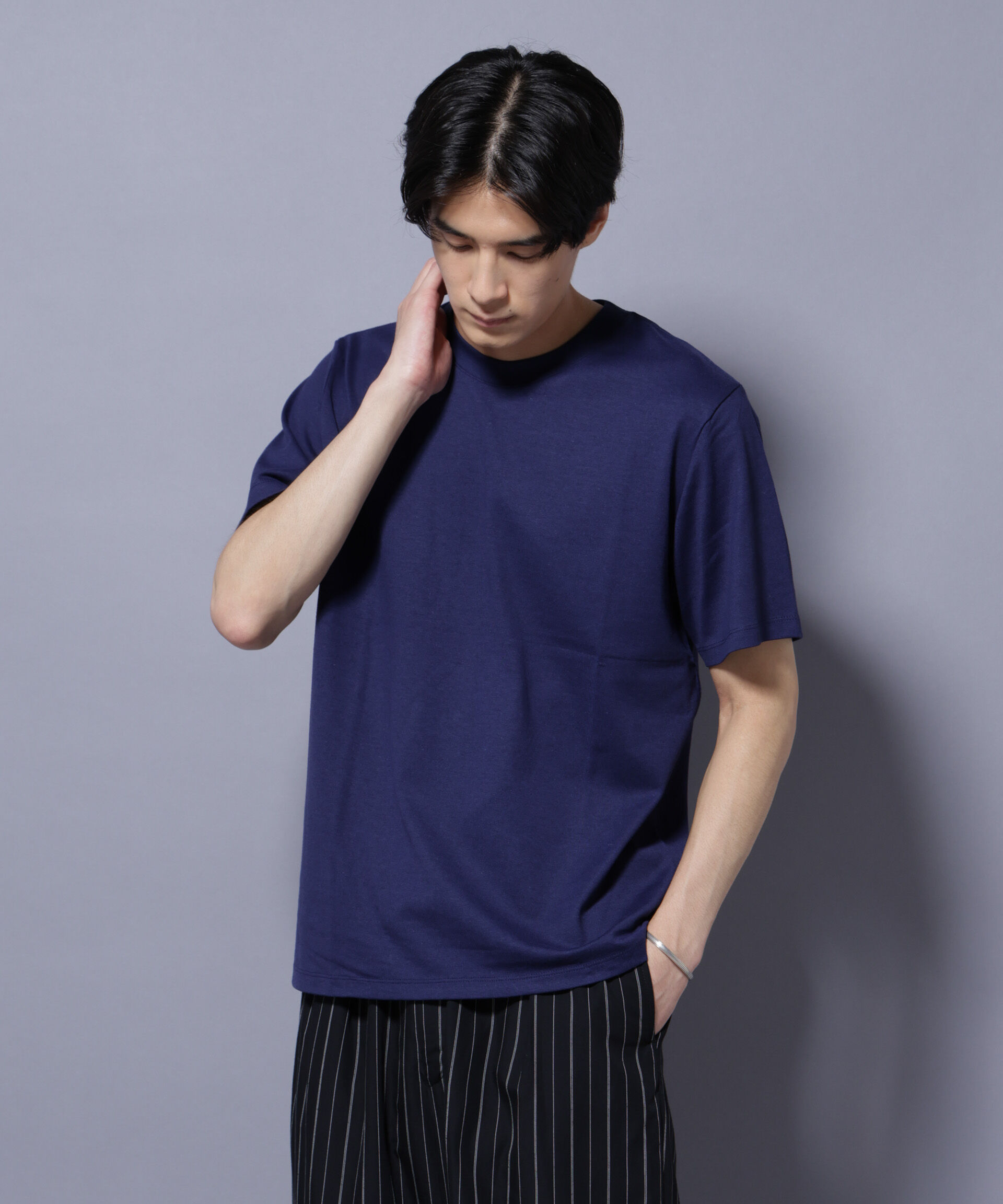 nano･universe「Anti Soaked(R) 汗染み防止 クルーネック レギュラーシルエットTシャツ」|Tシャツ・カットソー|