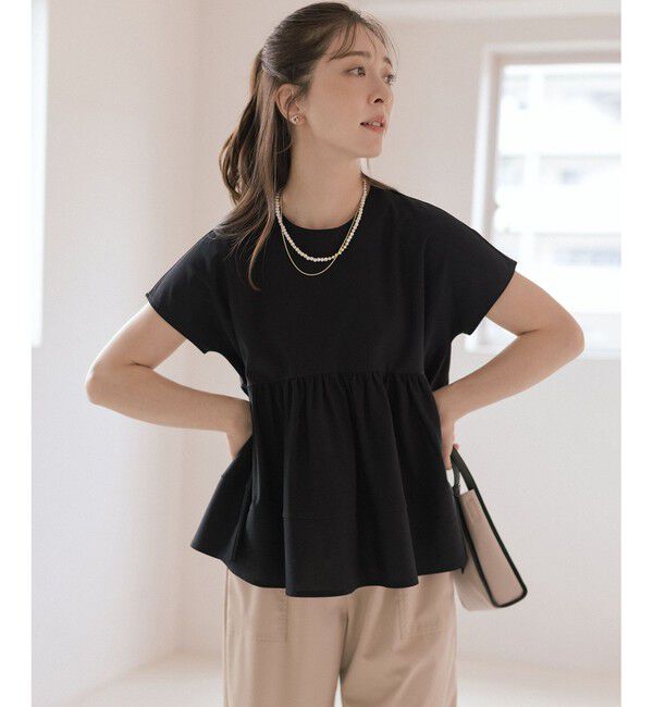 組曲「ツイルジャージーティアード カットソー」|Tシャツ・カットソー|ブラック系