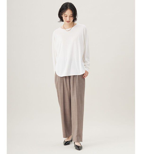 自由区「【洗える】ブラウスライクジャージー カットソー」|Tシャツ・カットソー|