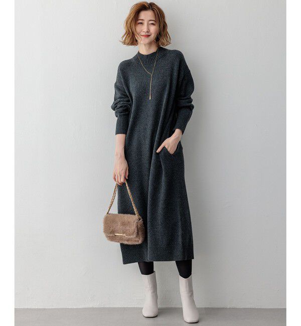 23区「【洗える】カシミヤブレンド ニットワンピース」|ワンピース|
