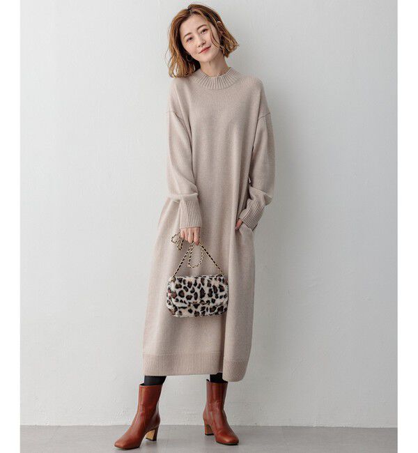 23区「【洗える】カシミヤブレンド ニットワンピース」|ワンピース|