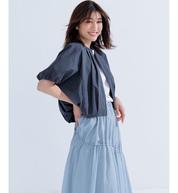 23区「【撥水性/接触冷感】ストレッチライトタイプライター コンパクトブルゾン」|ブルゾン・スタジャン|