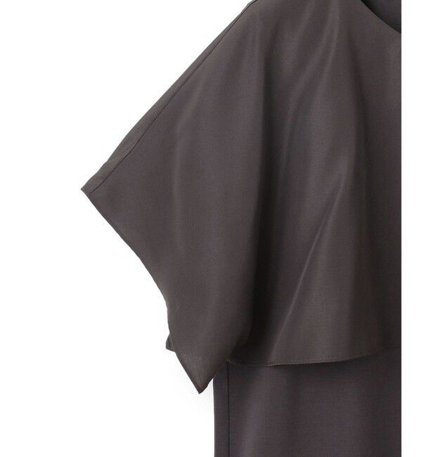 23区「【汗じみ防止/洗える】スムースデザイン ラッフルカラー カットソー」|Tシャツ・カットソー|