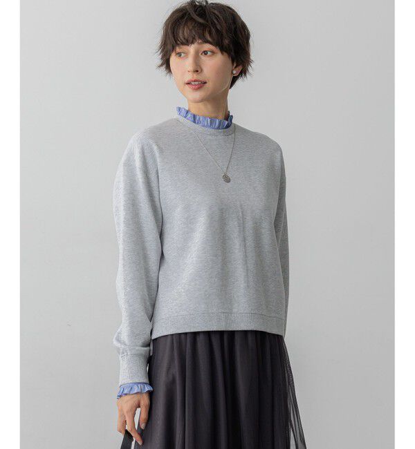 23区「【WEB＆一部店舗限定】クリアコットンテリー ストライプフリル スウェット」|スウェット・ジャージ|ﾗｲﾄｸﾞﾚ