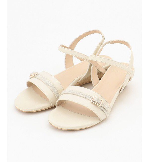 ANY SIS「【23.0~24.5cm】リネン調ベルトプチウエッジ サンダル」|サンダル|