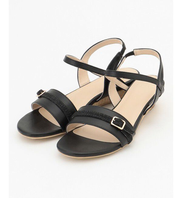 ANY SIS「【23.0~24.5cm】リネン調ベルトプチウエッジ サンダル」|サンダル|