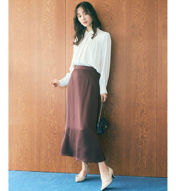 any SiS「【洗える】ダルサテンナロー スカート」|スカート|