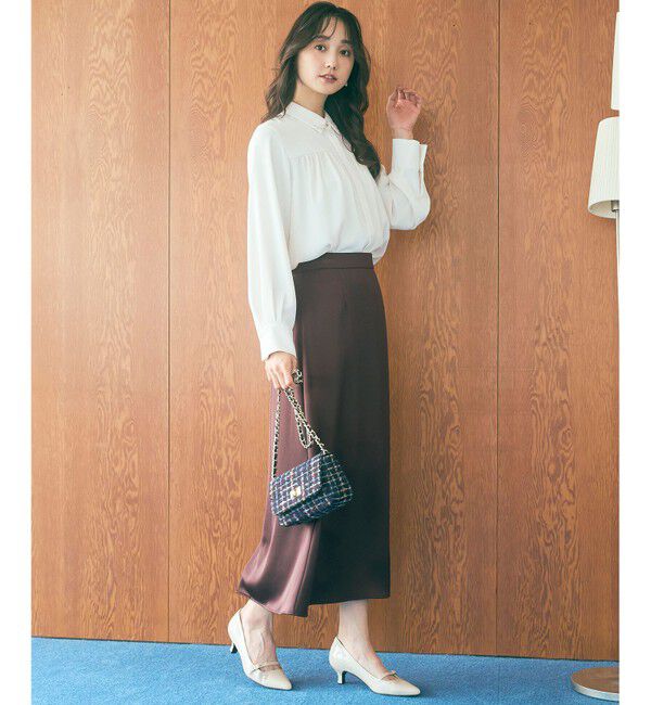 any SiS「【洗える】ダルサテンナロー スカート」|スカート|