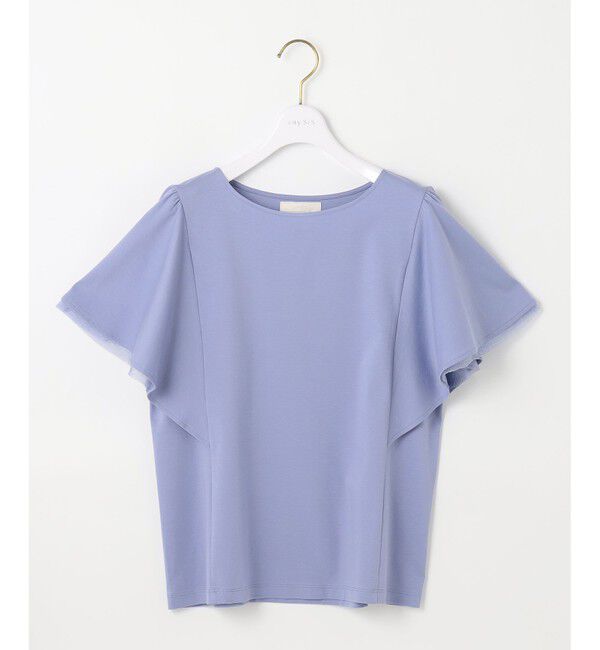 ANY SIS「【接触冷感・UVケア】着映えフリルスリーブ カットソー」|Tシャツ・カットソー|