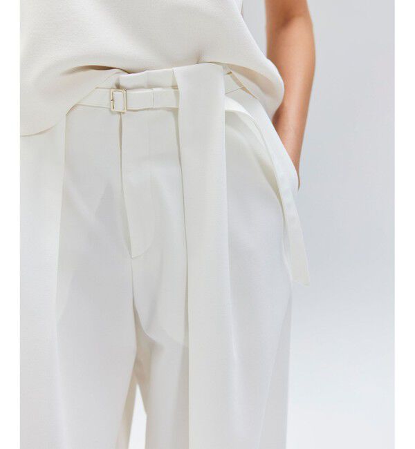 BEIGE,「【セットアップ対応・洗える・Precious 10月号掲載】ZEPHYR / ウールライクタックベルトワイドパンツ」|その他|