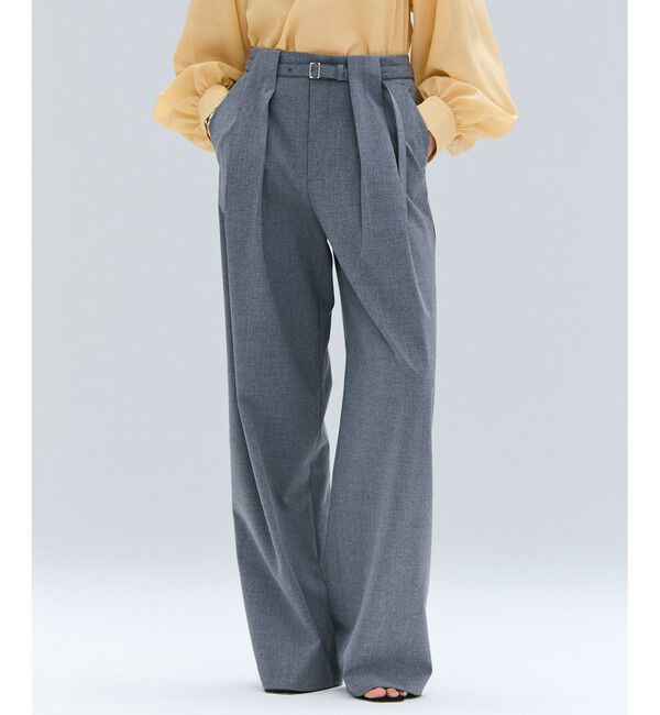 BEIGE,「【セットアップ対応・洗える・Precious 10月号掲載】ZEPHYR / ウールライクタックベルトワイドパンツ」|その他|Top Gray