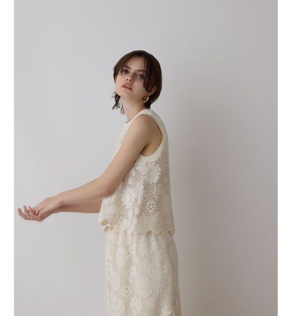 GRACE CONTINENTAL「クロシュ刺繍トップ」|Tシャツ・カットソー|