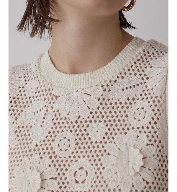 GRACE CONTINENTAL「クロシュ刺繍トップ」|Tシャツ・カットソー|