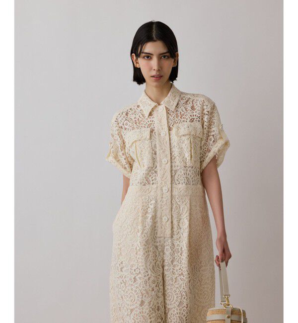 GRACE CONTINENTAL「コードレースジャンプスーツ」|オールインワン|