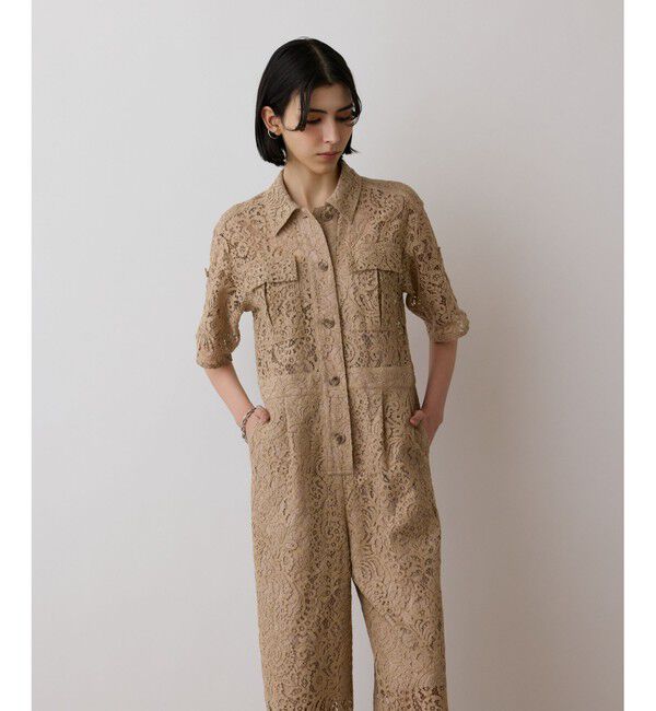 GRACE CONTINENTAL「コードレースジャンプスーツ」|オールインワン|