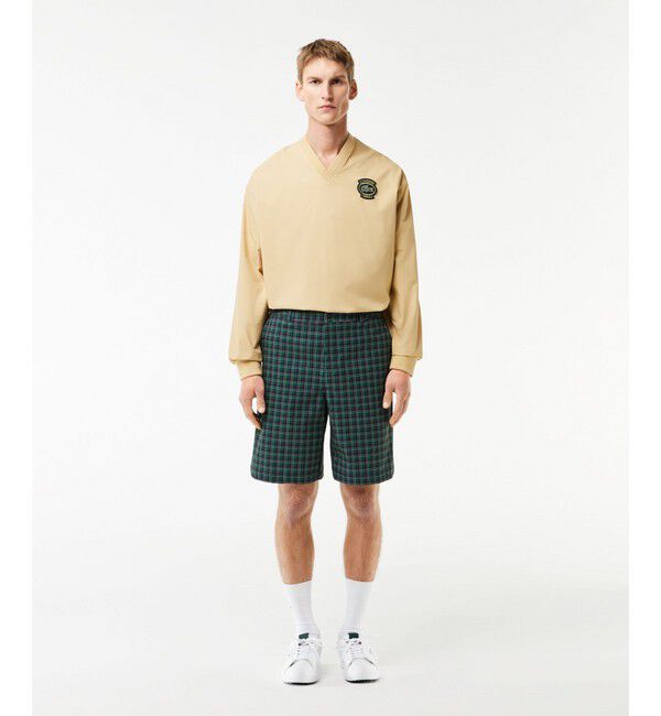 LACOSTE「ウルトラドライチェックゴルフショーツ」|スポーツ|グリーン