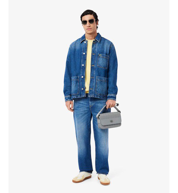 LACOSTE「モノグラム スプリットレザーフラップクローズサッチェルバッグ / ショルダーバッグ」|ショルダー・メッセンジャー|