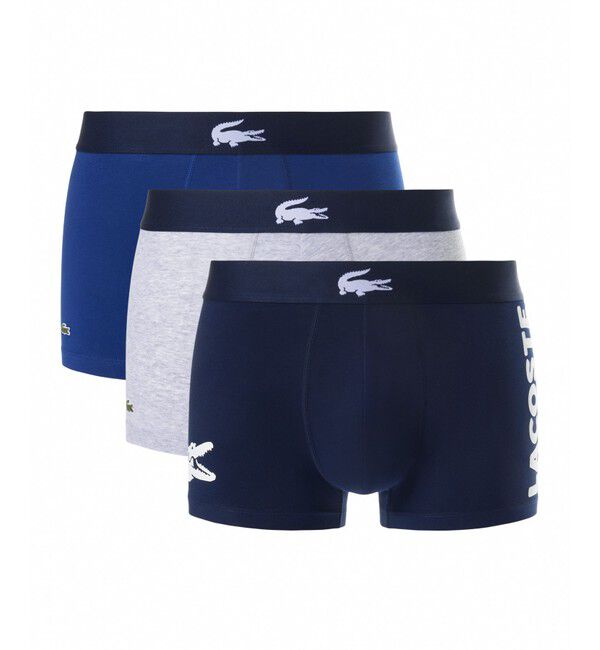 LACOSTE「３パックストレッチコットントランクボクサーショーツ / ボクサーパンツ」|インナー|ネイビー