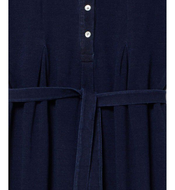 LACOSTE「インディゴノースリーブポロドレス / マキシ丈」|ワンピース|