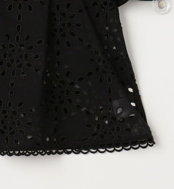 NOLLEY'S「《セットアップ対応》Brocheレース パワショル半袖ブラウス」|シャツ・ブラウス|