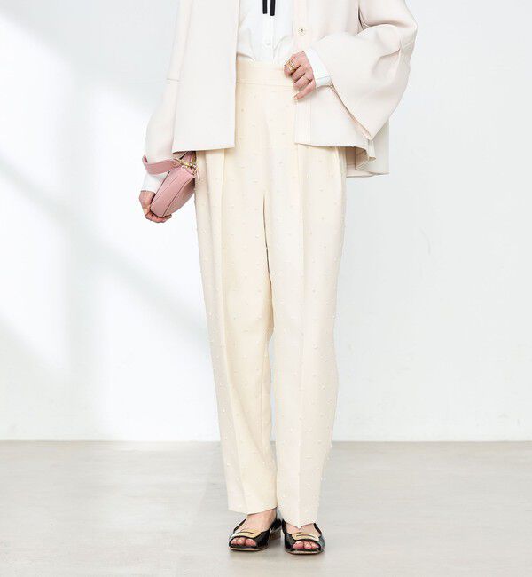 NOLLEY'S「《セットアップ対応》ウォッシャブルドットツッキリツータックテーパードパンツ」|その他|