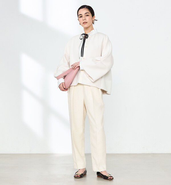 NOLLEY'S「《セットアップ対応》ウォッシャブルドットツッキリツータックテーパードパンツ」|その他|