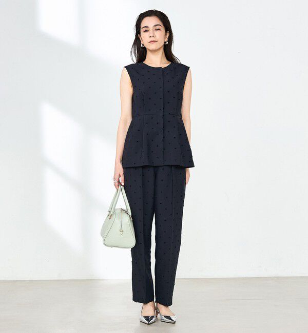 NOLLEY'S「《セットアップ対応》ウォッシャブルドットツッキリツータックテーパードパンツ」|その他|