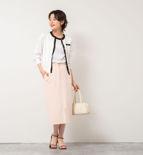 NOLLEY'S sophi「ウォッシャブルボンディングジョーゼットハーフジップタイトスカート」|タイト|