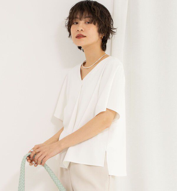 NOLLEY'S sophi「《セットアップ対応》ツイルVタックブラウス」|シャツ・ブラウス|