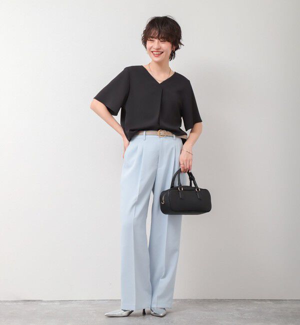 NOLLEY'S sophi「《セットアップ対応》ツイルVタックブラウス」|シャツ・ブラウス|