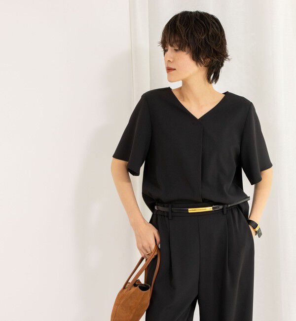 NOLLEY'S sophi「《セットアップ対応》ツイルVタックブラウス」|シャツ・ブラウス|