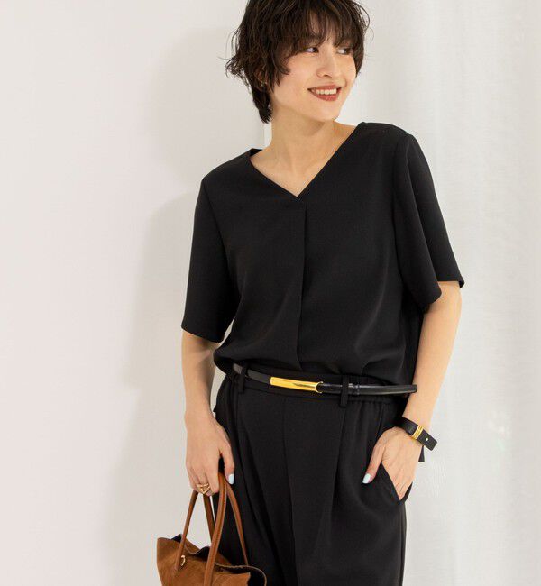 NOLLEY'S sophi「《セットアップ対応》ツイルVタックブラウス」|シャツ・ブラウス|