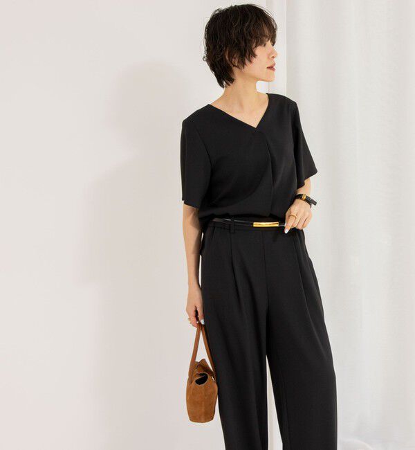 NOLLEY'S sophi「《セットアップ対応》ツイルVタックブラウス」|シャツ・ブラウス|