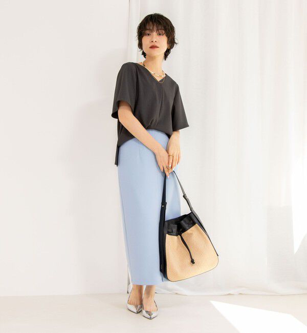 NOLLEY'S sophi「《セットアップ対応》ツイルVタックブラウス」|シャツ・ブラウス|