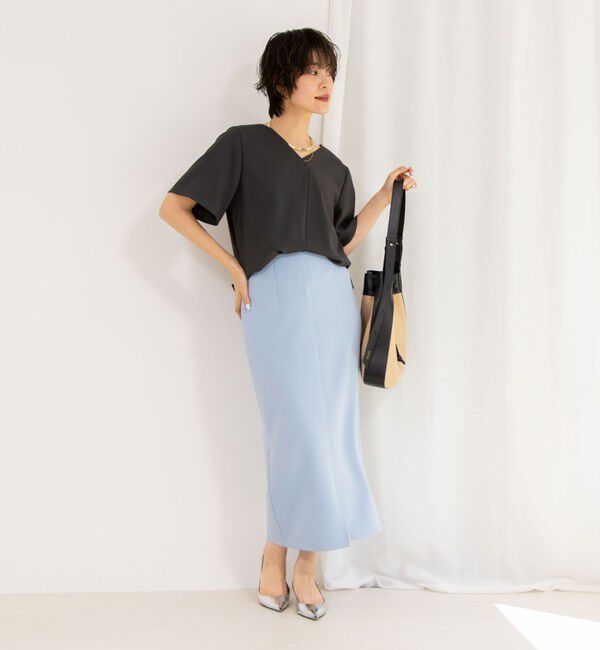 NOLLEY'S sophi「《セットアップ対応》ツイルVタックブラウス」|シャツ・ブラウス|