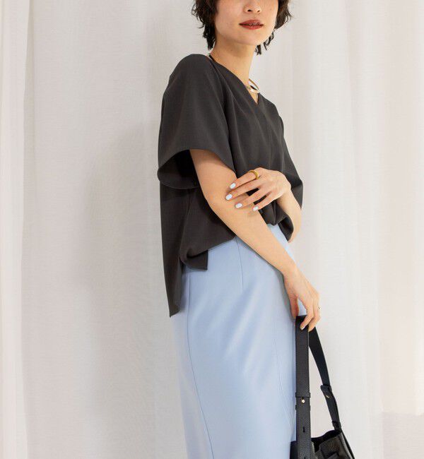 NOLLEY'S sophi「《セットアップ対応》ツイルVタックブラウス」|シャツ・ブラウス|