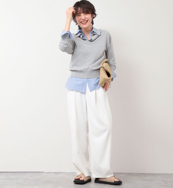 NOLLEY'S sophi「《セットアップ対応》ウォッシャブルツイルイージータックワイドパンツ」|その他|