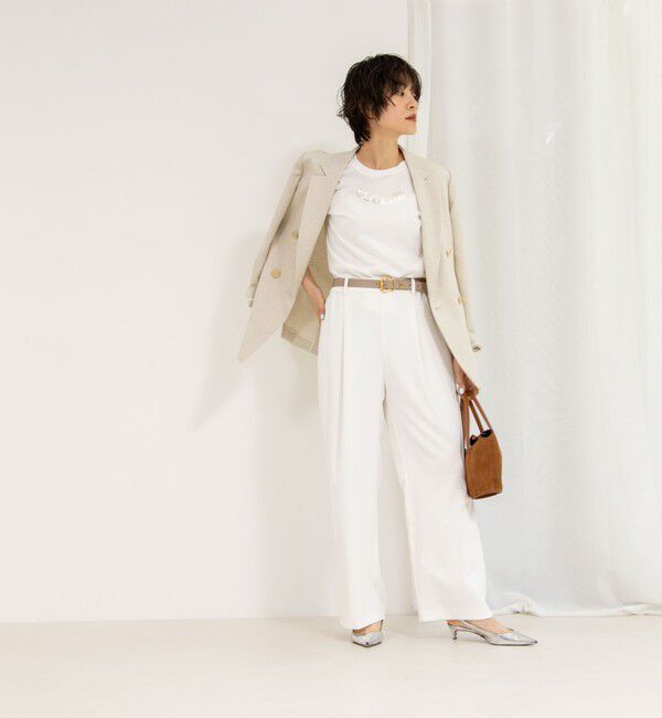 NOLLEY'S sophi「《セットアップ対応》ウォッシャブルツイルイージータックワイドパンツ」|その他|