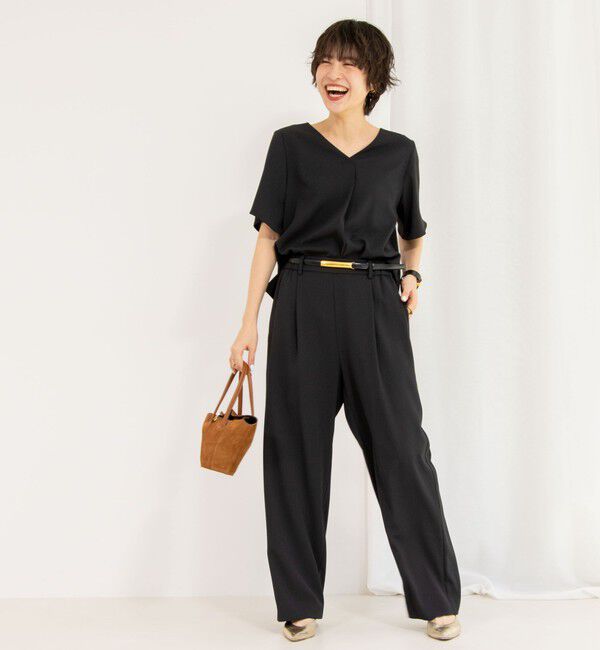 NOLLEY'S sophi「《セットアップ対応》ウォッシャブルツイルイージータックワイドパンツ」|その他|