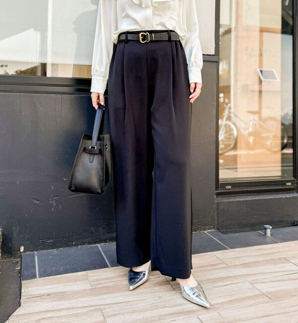 NOLLEY'S sophi「《セットアップ対応》ウォッシャブルツイルイージータックワイドパンツ」|その他|