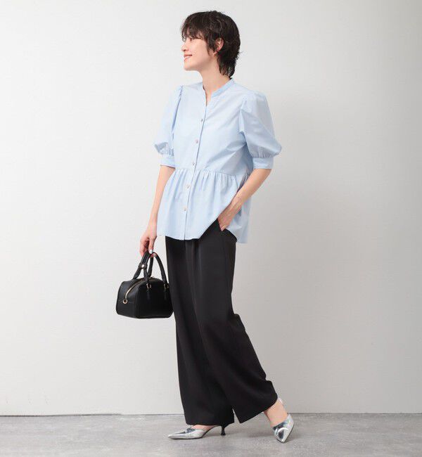 NOLLEY'S sophi「《セットアップ対応》ウォッシャブルツイルイージータックワイドパンツ」|その他|