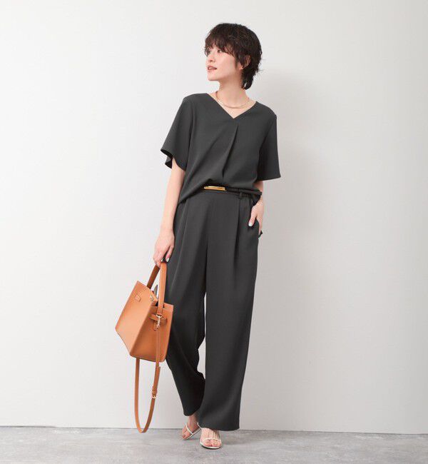 NOLLEY'S sophi「《セットアップ対応》ウォッシャブルツイルイージータックワイドパンツ」|その他|