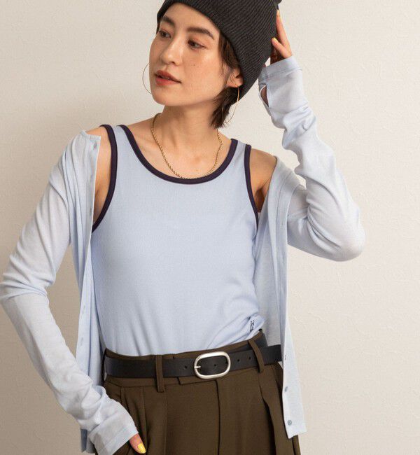 NOLLEY'S「【MAQWEL/マクウェル】リンガーリブタンクトップ」|タンクトップ|サックス