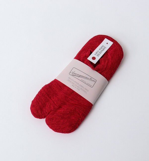 NOLLEY'S goodman「【ANONYMOUSISM/アノニマスイズム】WASHI セパレートパイルシューズイン」|ソックス|レッド