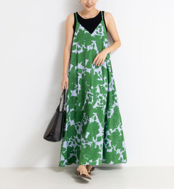 NOLLEY'S「フラワープリント＆ムジキャミワンピース」|ワンピース|ブルー系その他4