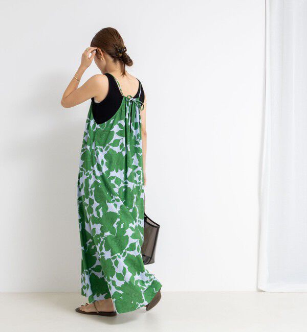 NOLLEY'S「フラワープリント＆ムジキャミワンピース」|ワンピース|