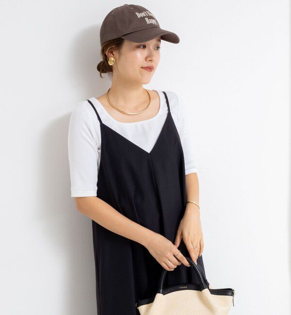 NOLLEY'S「フラワープリント＆ムジキャミワンピース」|ワンピース|