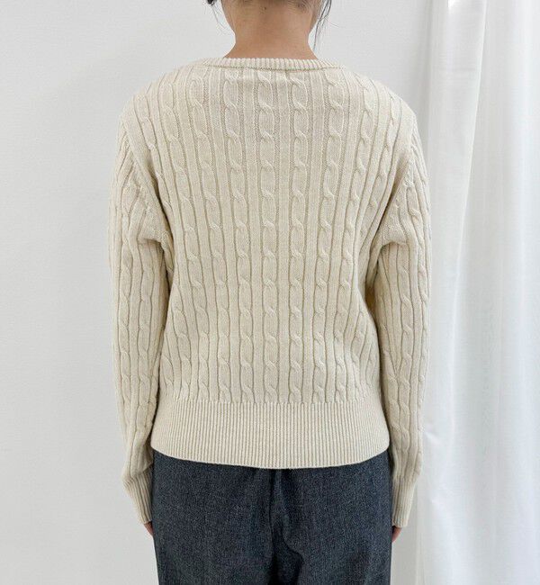 fredy emue「ウール混FR刺繍ケーブル柄カーディガン」|ニット・セーター|