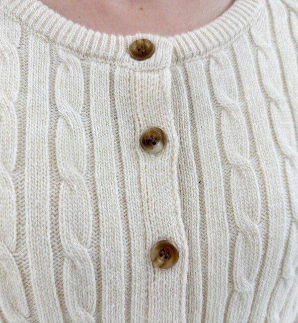 fredy emue「ウール混FR刺繍ケーブル柄カーディガン」|ニット・セーター|